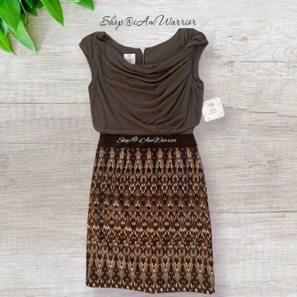 Suzi Chin NWT draped twist shoulder dress *shop@iamwarrior - Picture 4 of 9